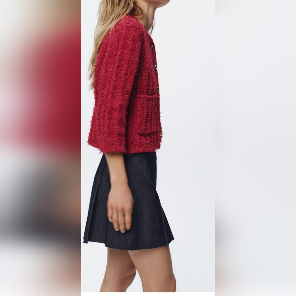Zara's Knit Cardigan With Elbow-length Sleeves - Picture 5 of 9